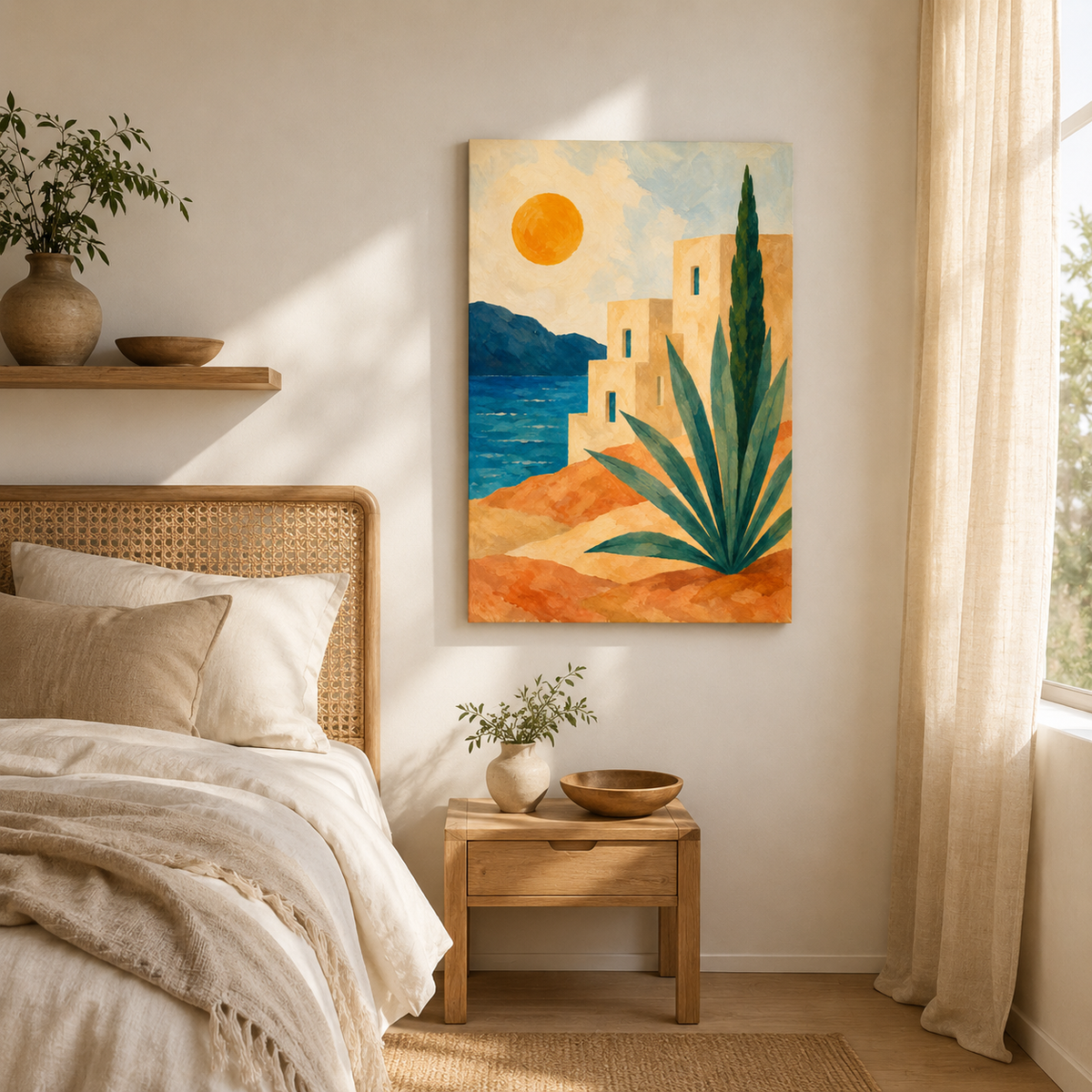 Un Été Loin – Tableau Paysage Méditerranéen