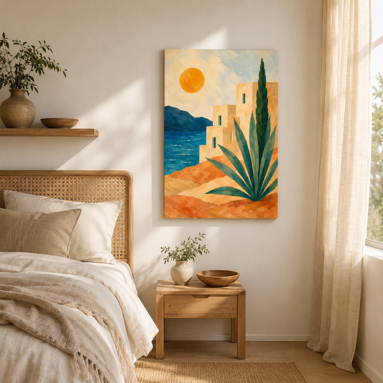 Un Été Loin – Tableau Paysage Méditerranéen