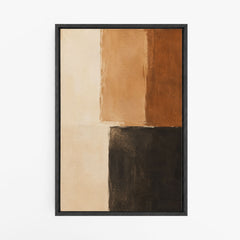 Ombre et ocre – Tableau abstrait géométrique beige et brun