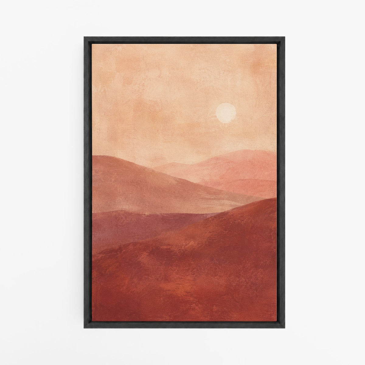 Horizon ocre – Tableau paysage abstrait terracotta