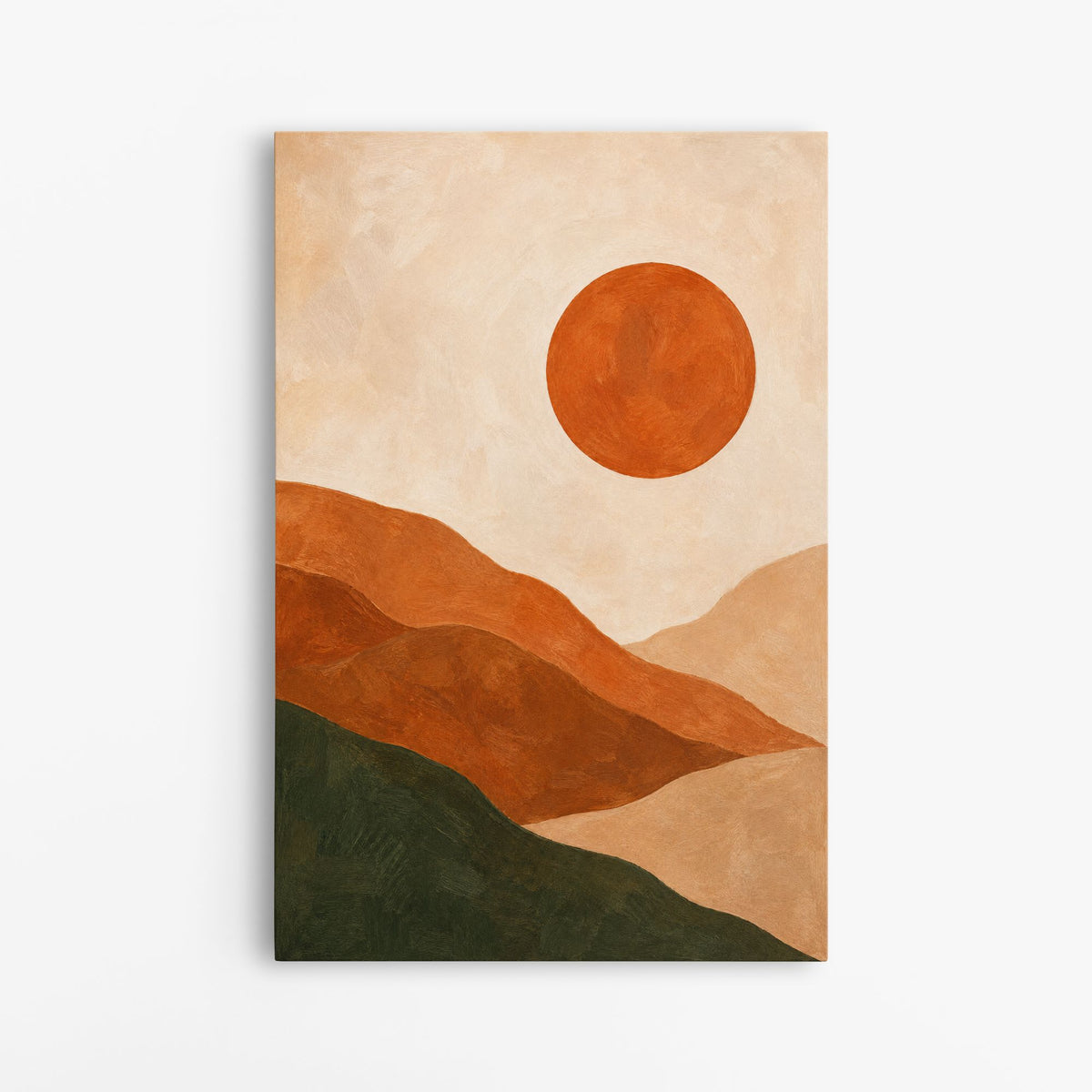 L'Heure Chaude – Tableau Abstrait Paysage Terracotta