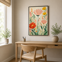 Éclosion – Tableau fleurs colorées