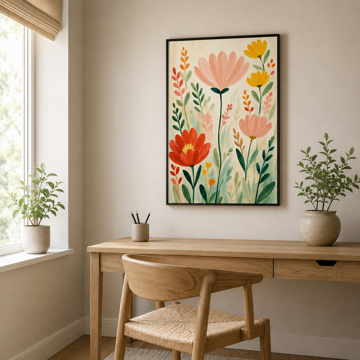 Éclosion – Tableau fleurs colorées