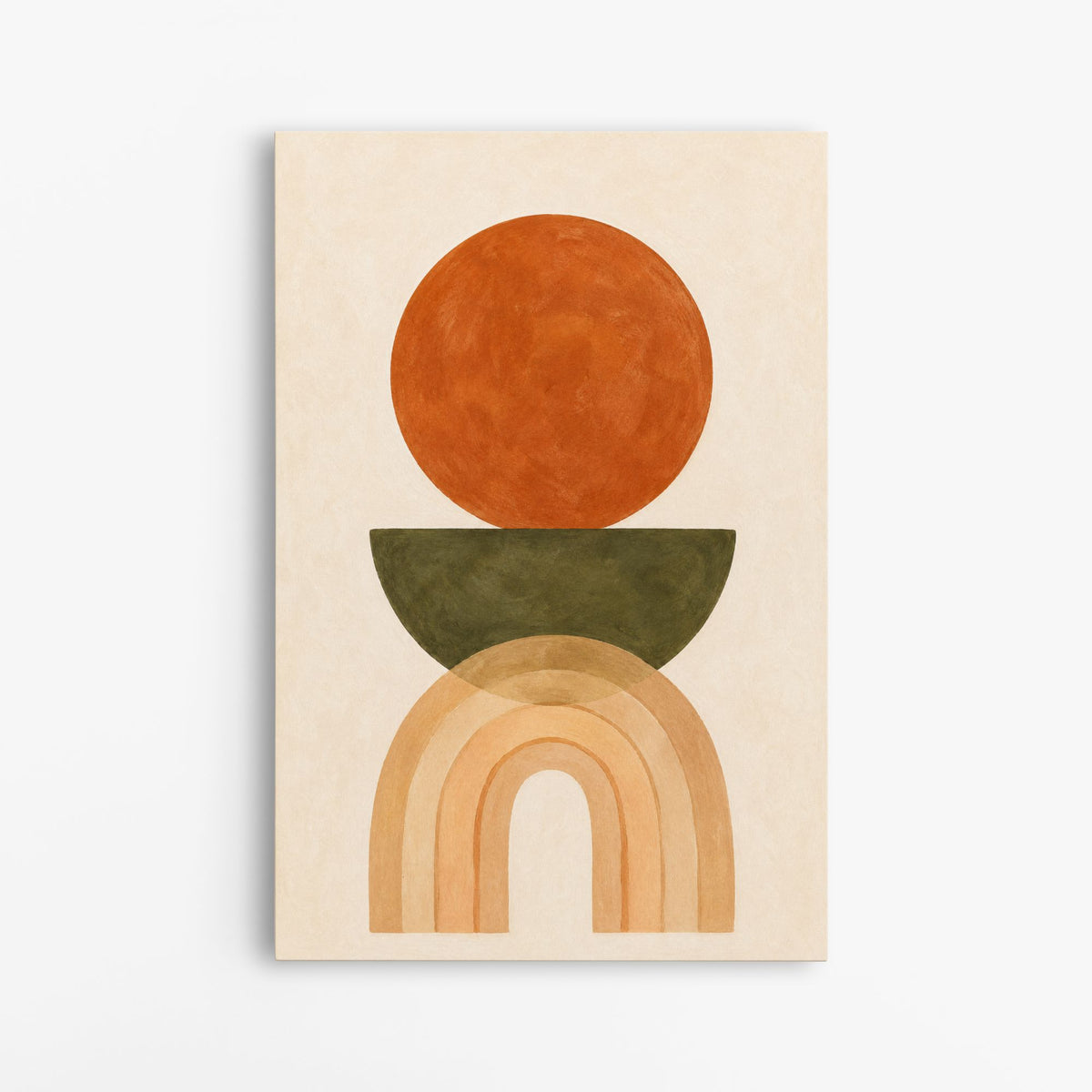 Équilibre Solaire – Tableau Abstrait Terracotta et Beige