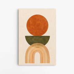 Équilibre Solaire – Tableau Abstrait Terracotta et Beige