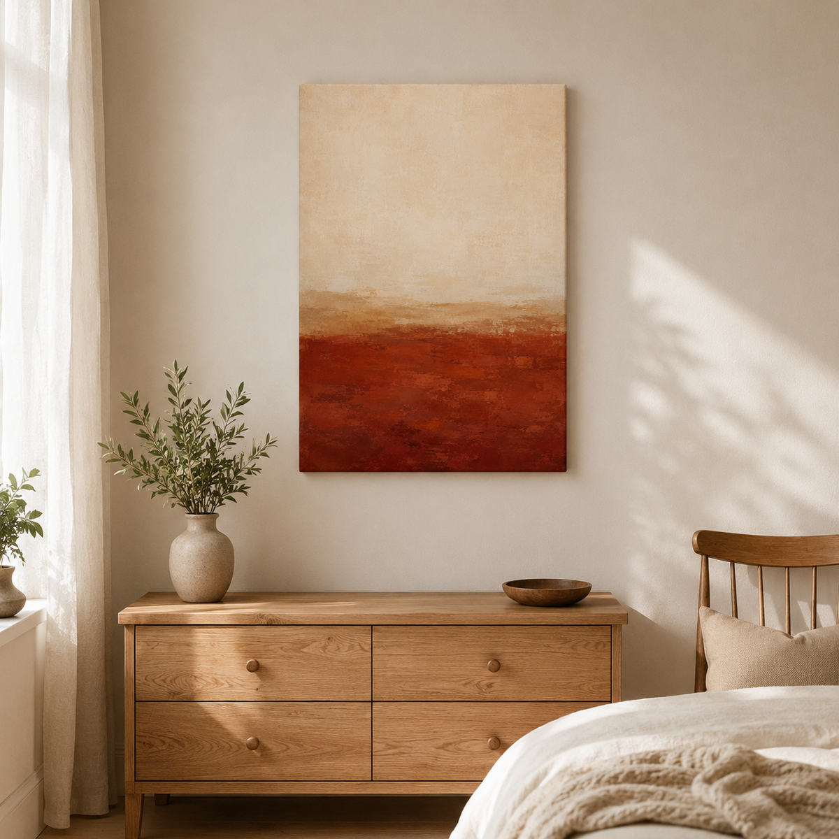 Le bol matinal – Tableau abstrait terracotta