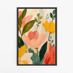 Éclat végétal – Tableau motif floral aux couleurs chaudes