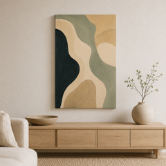 Dunes d'argile – Tableau abstrait organique beige