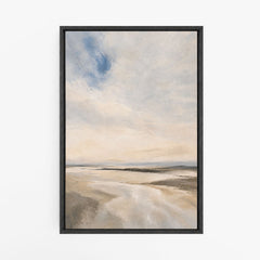 Épure Marine – Tableau paysage côtier beige