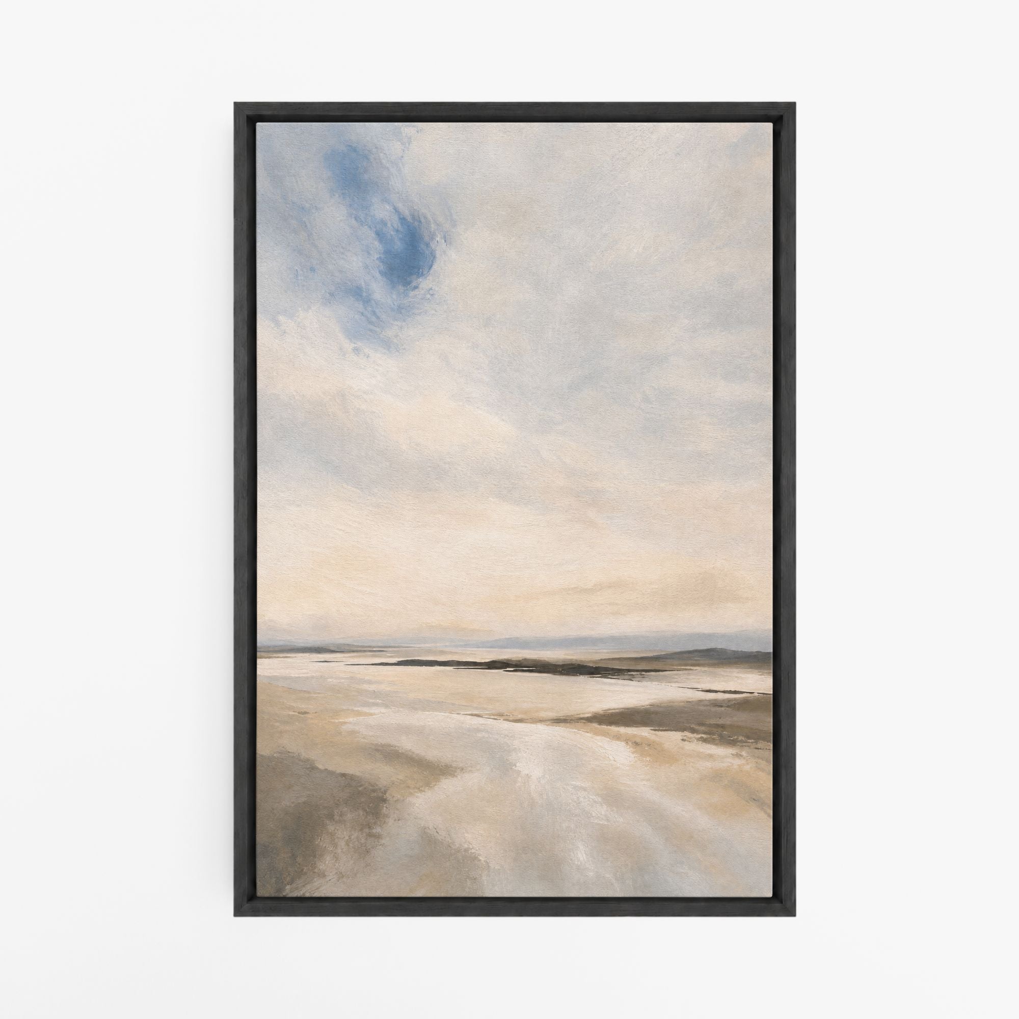 Épure Marine – Tableau paysage côtier beige