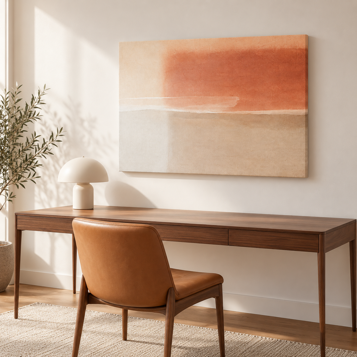 Sirocco – Tableau abstrait terracotta et sable