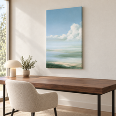 Empyrée – Tableau paysage ciel bleu et vert d'eau