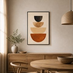Équilibre terracotta – Tableau abstrait géométrique