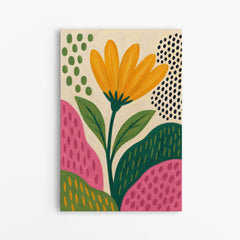 Un Jour Heureux – Tableau Floral Abstrait et Coloré