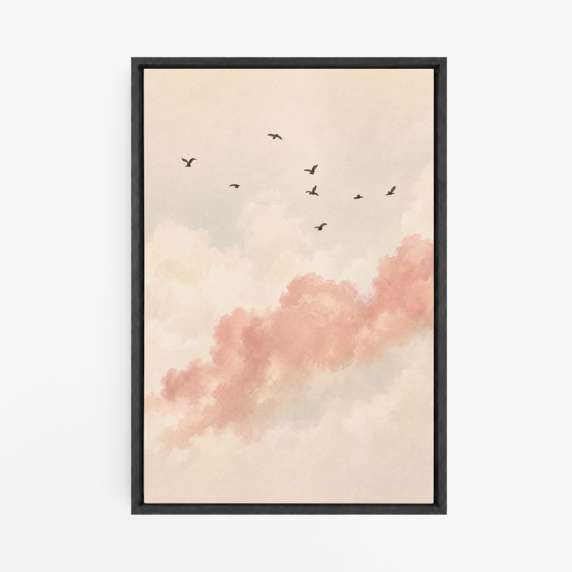 Le Temps Suspendu – Tableau Ciel Nuages et Oiseaux