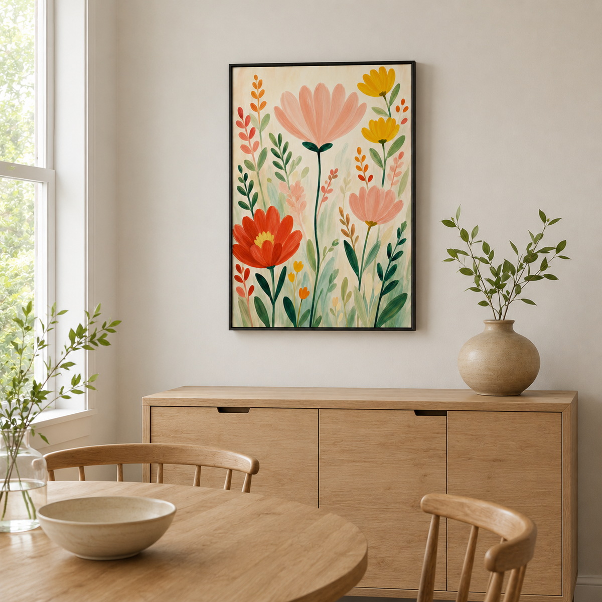 Éclosion – Tableau fleurs colorées