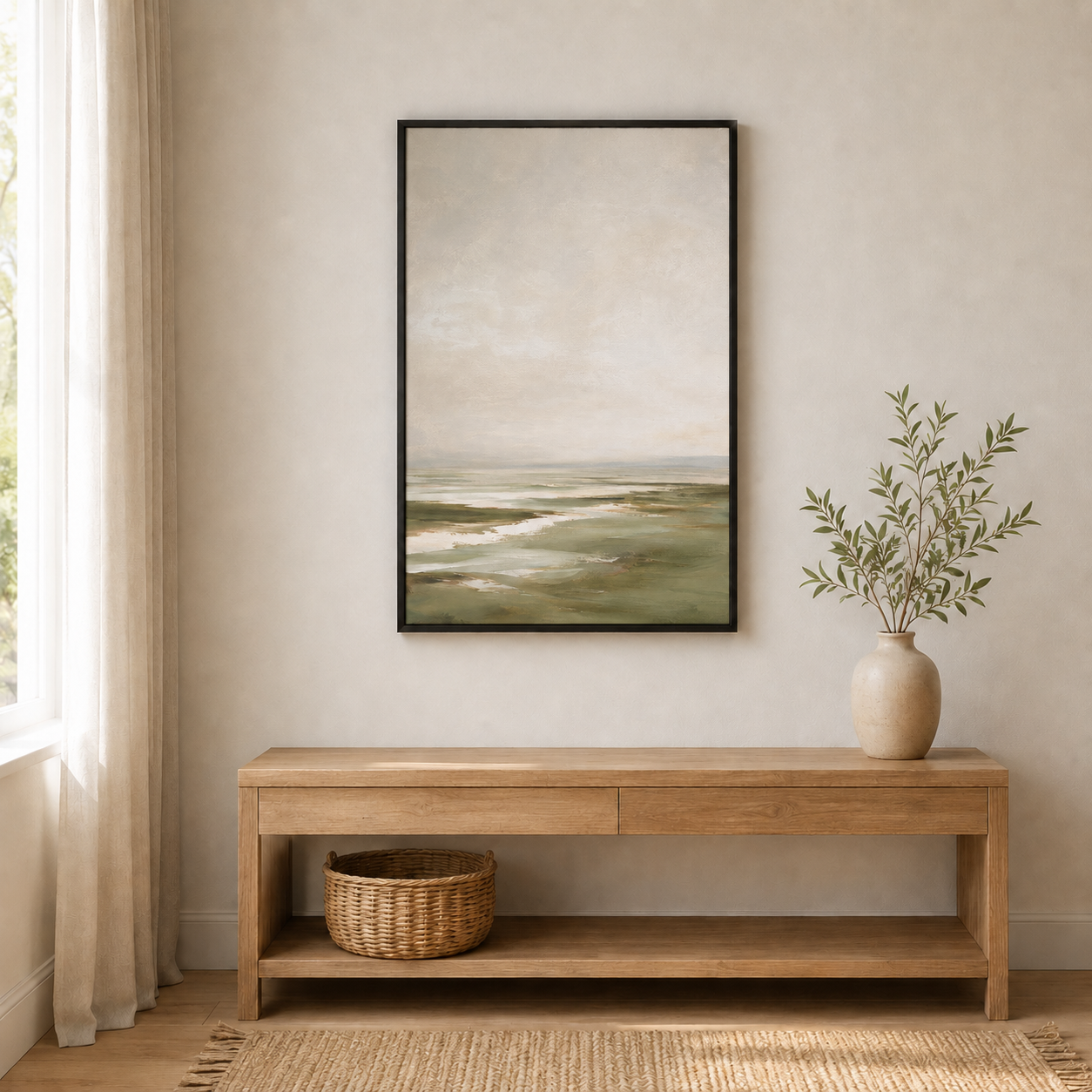 Le silence blanc – Tableau paysage minimaliste
