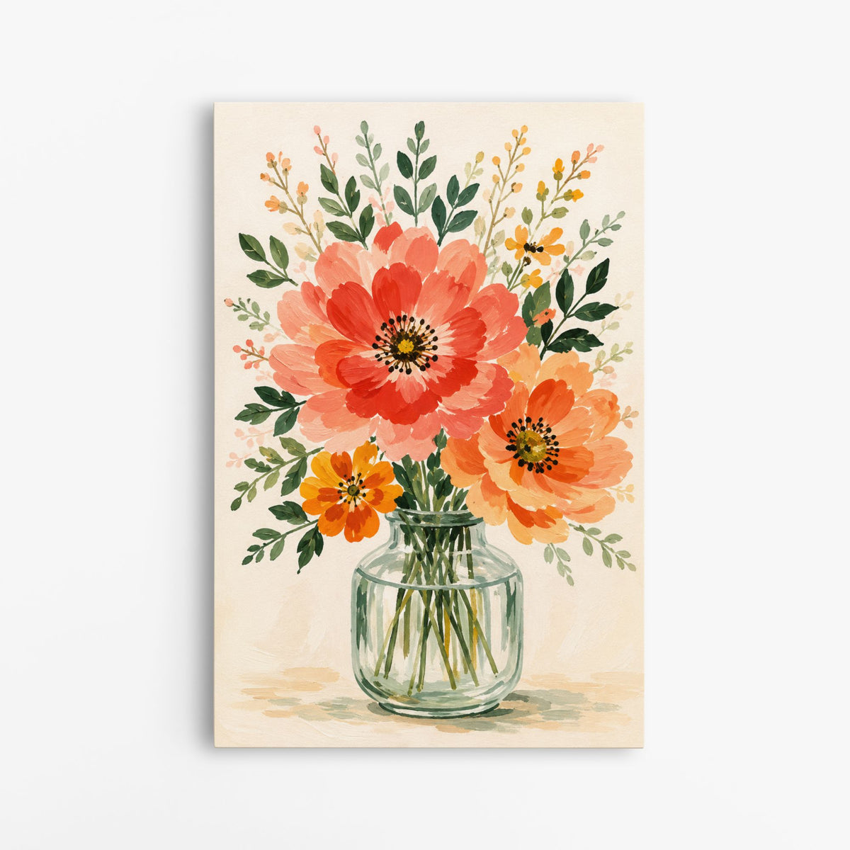 Le bouquet d'octobre – Tableau bouquet de fleurs en vase