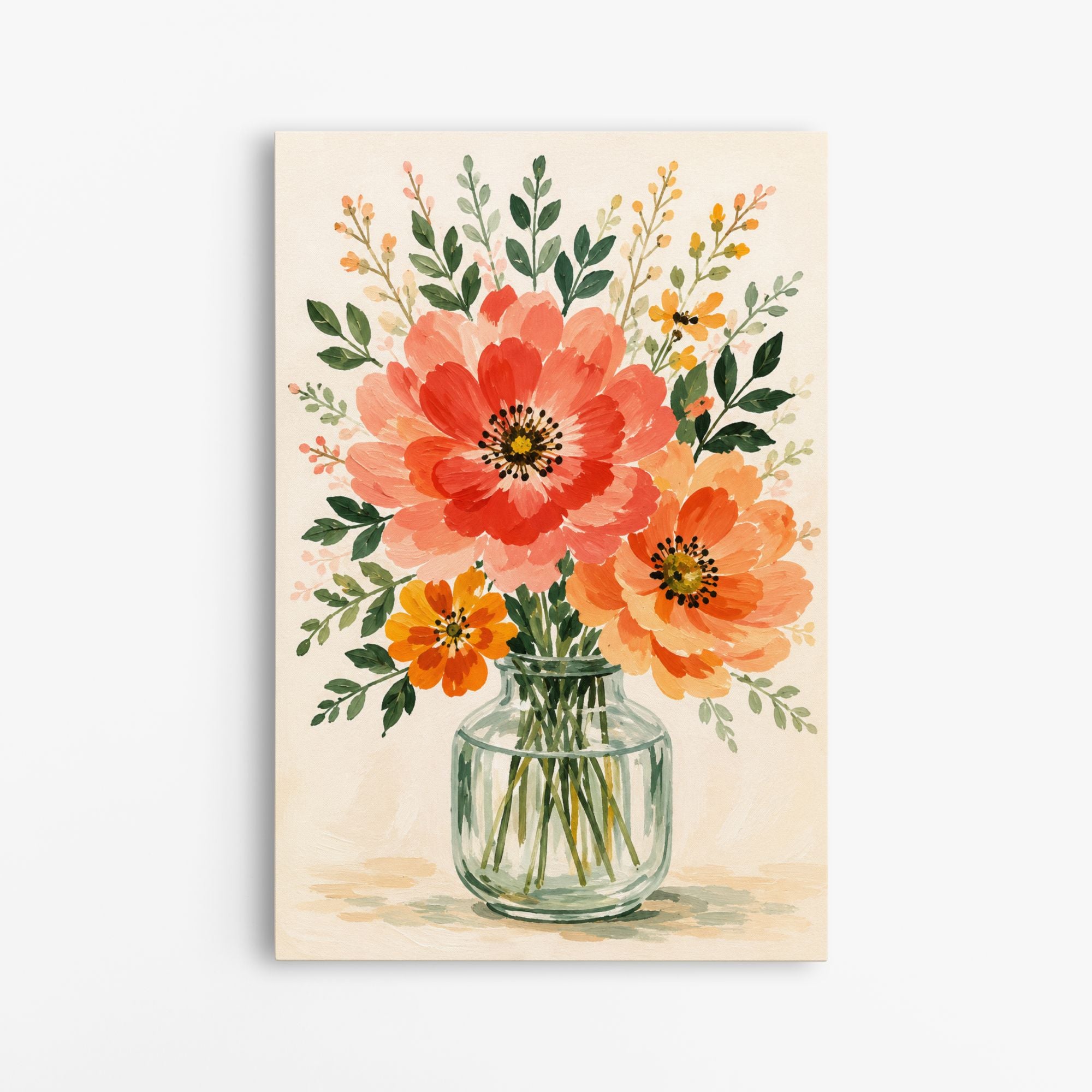 Le bouquet d'octobre – Tableau bouquet de fleurs en vase