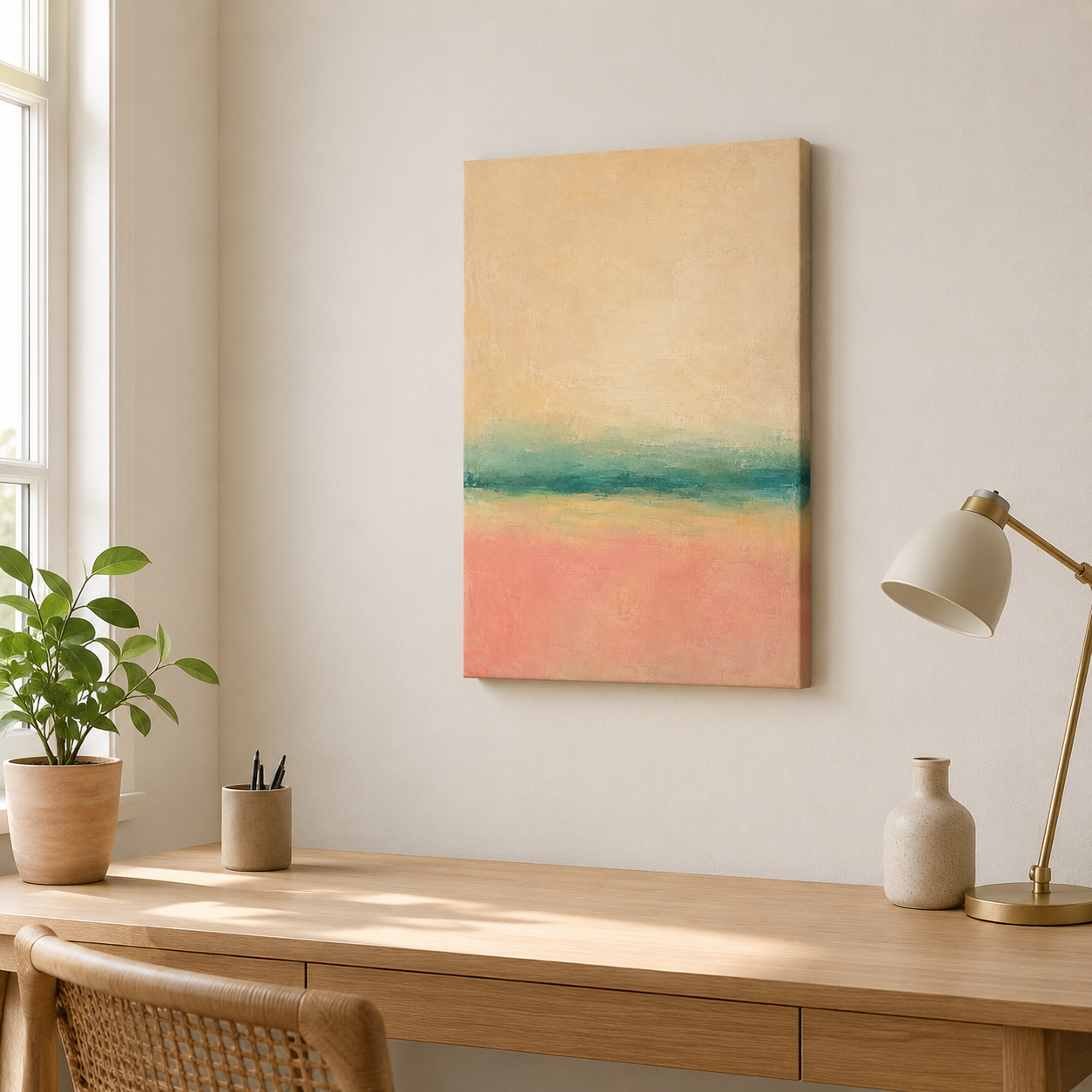 Le relief lointain – Tableau abstrait paysage coloré