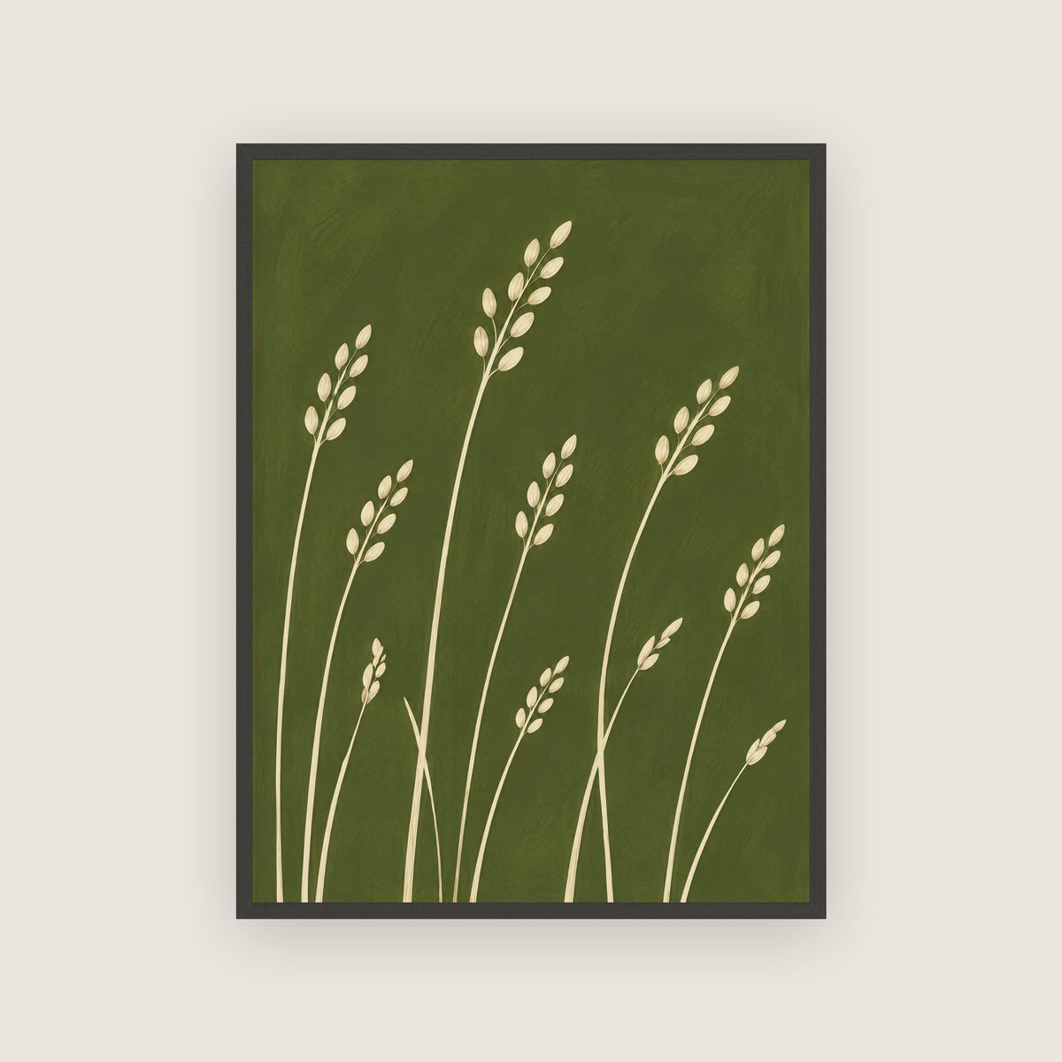 Avena – Affiche graminées vert olive