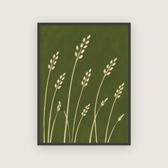 Avena – Affiche graminées vert olive