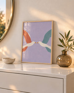 Bec à bec – Affiche couple d'oiseaux