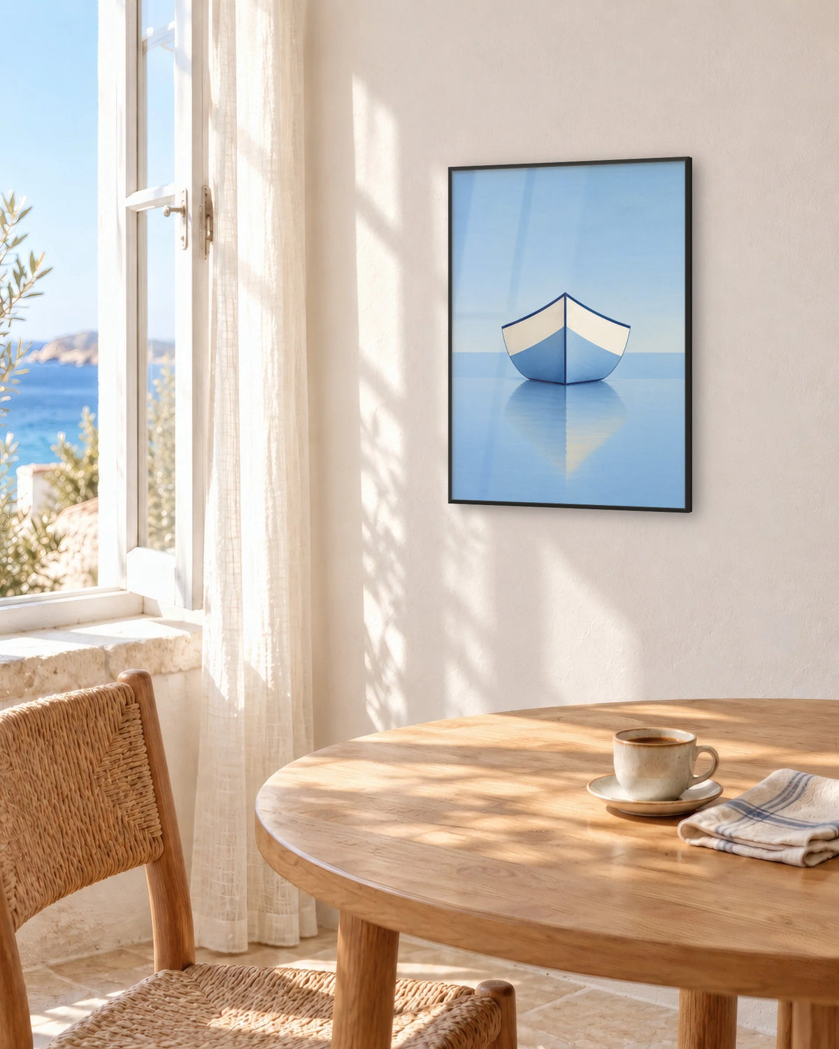 Bonaccia – Affiche barque bleue
