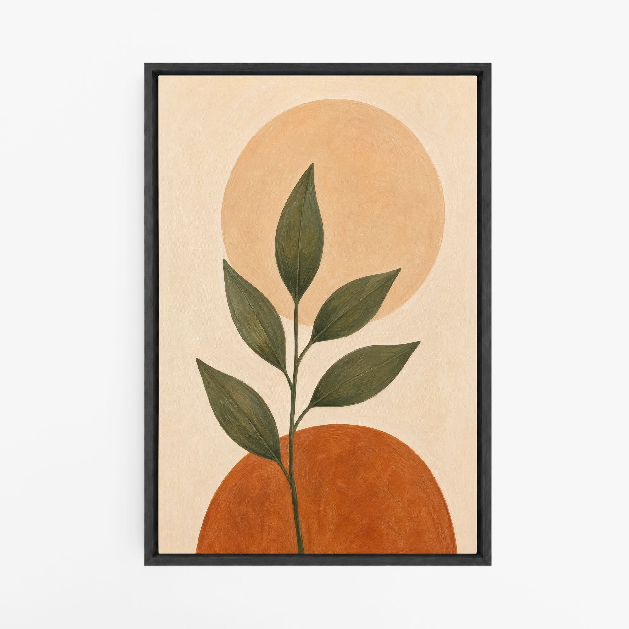 L'Équilibre Végétal – Tableau Abstrait Terracotta