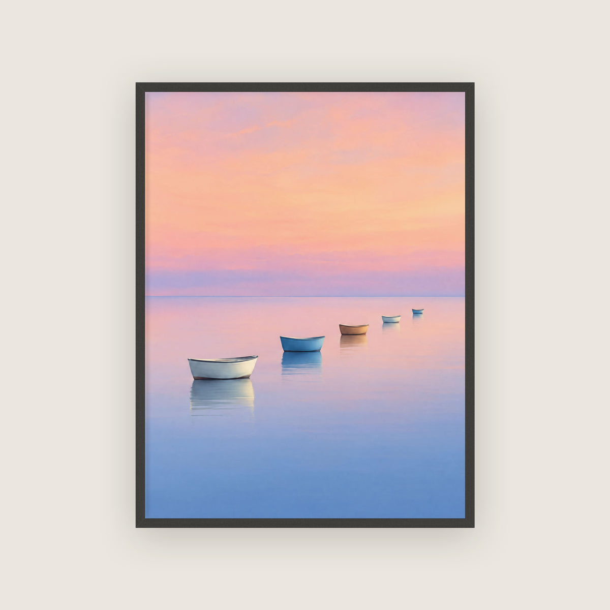 Chapelet d'aube – Affiche marine rose et bleu