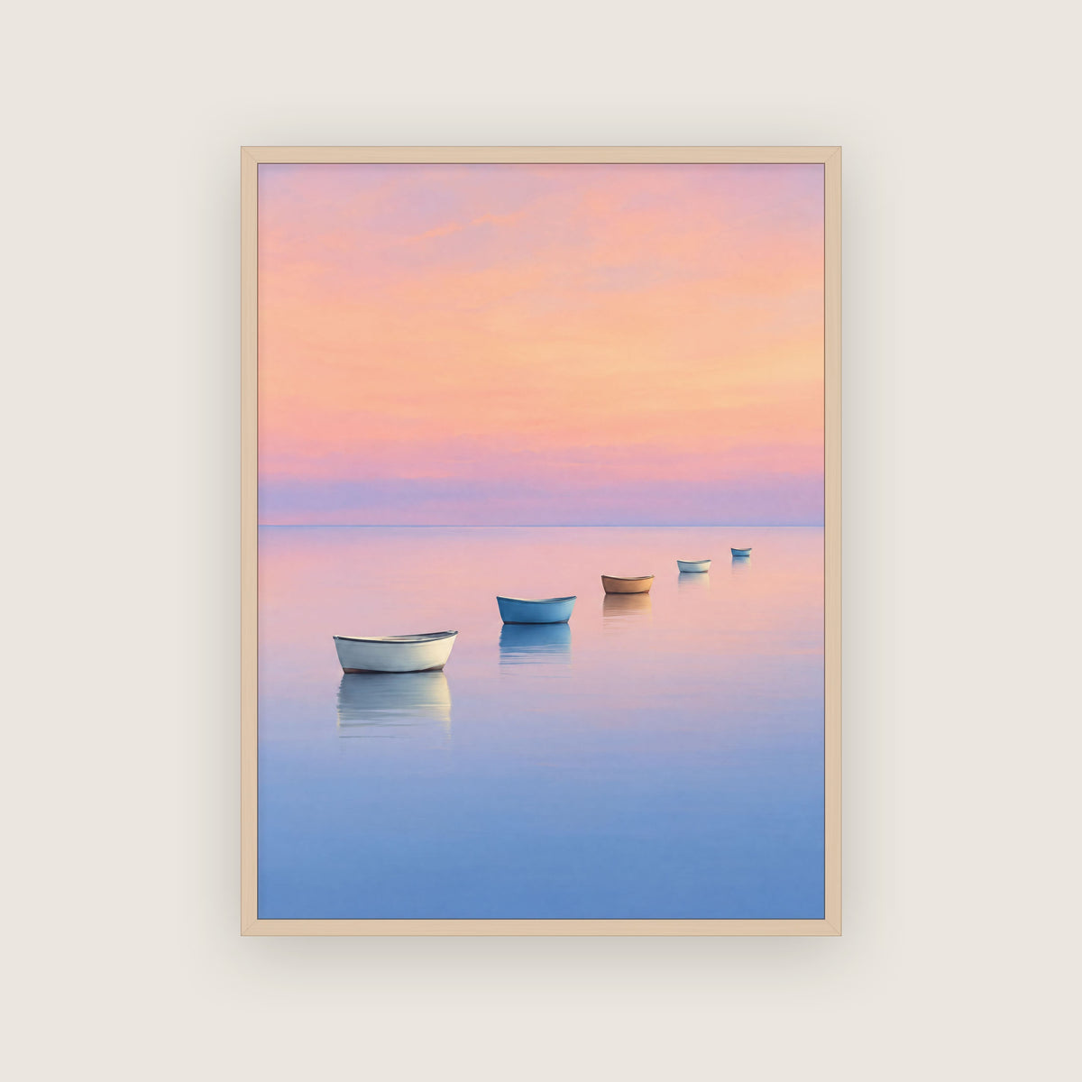 Chapelet d'aube – Affiche marine rose et bleu