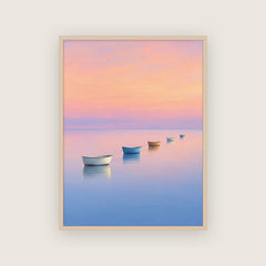 Chapelet d'aube – Affiche marine rose et bleu