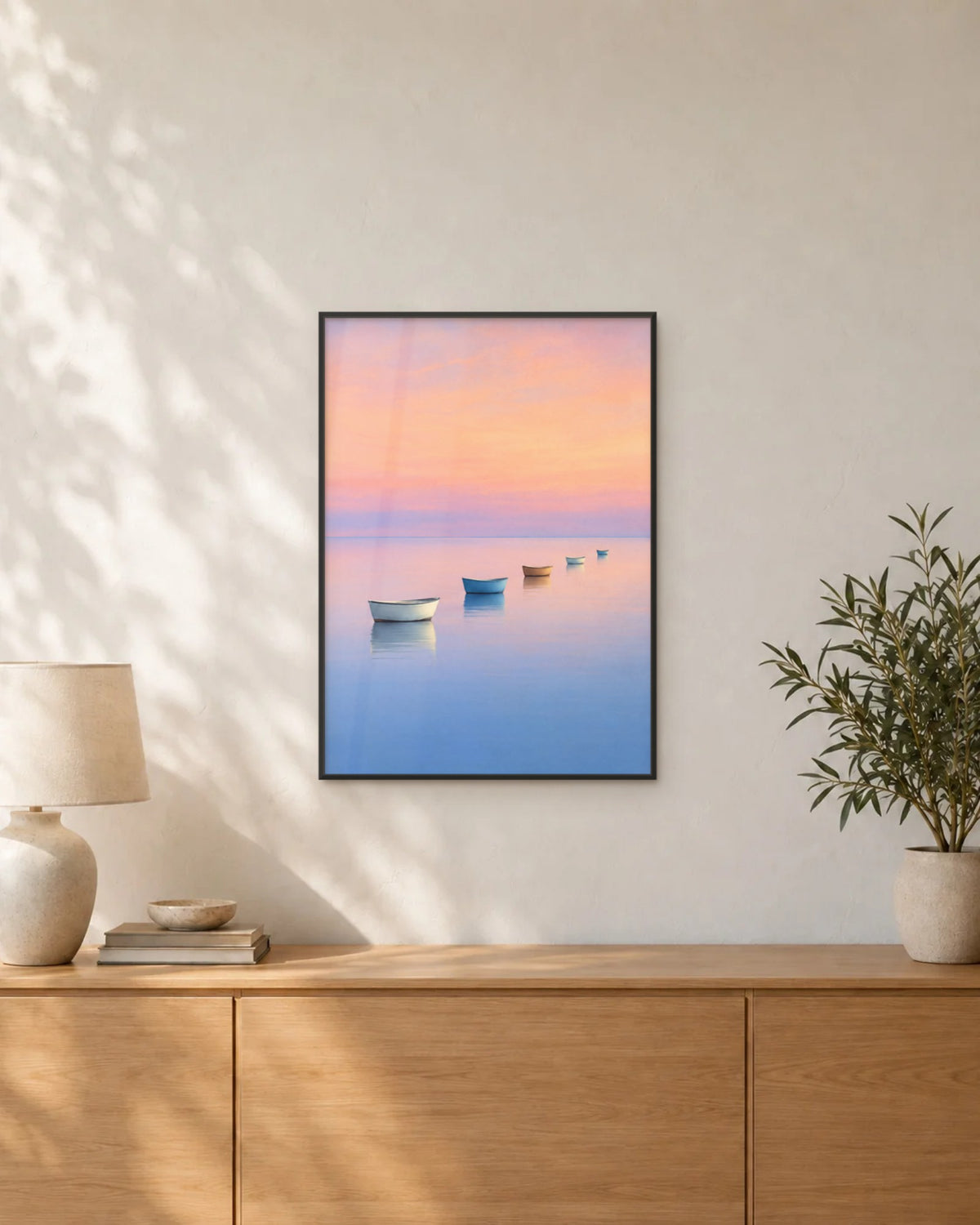 Chapelet d'aube – Affiche marine rose et bleu