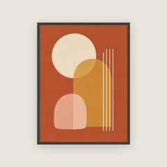 Cinq heures – Affiche abstraite terracotta et ocre