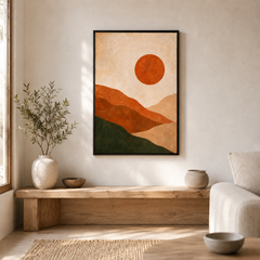 L'Heure Chaude – Tableau Abstrait Paysage Terracotta