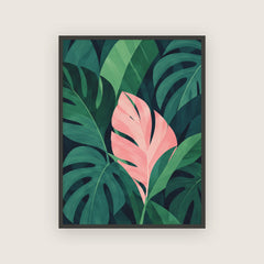 Clandestine – Affiche jungle vert et rose