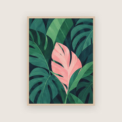 Clandestine – Affiche jungle vert et rose