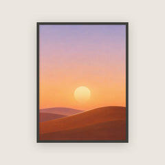 Dernier feu – Affiche coucher de soleil désert
