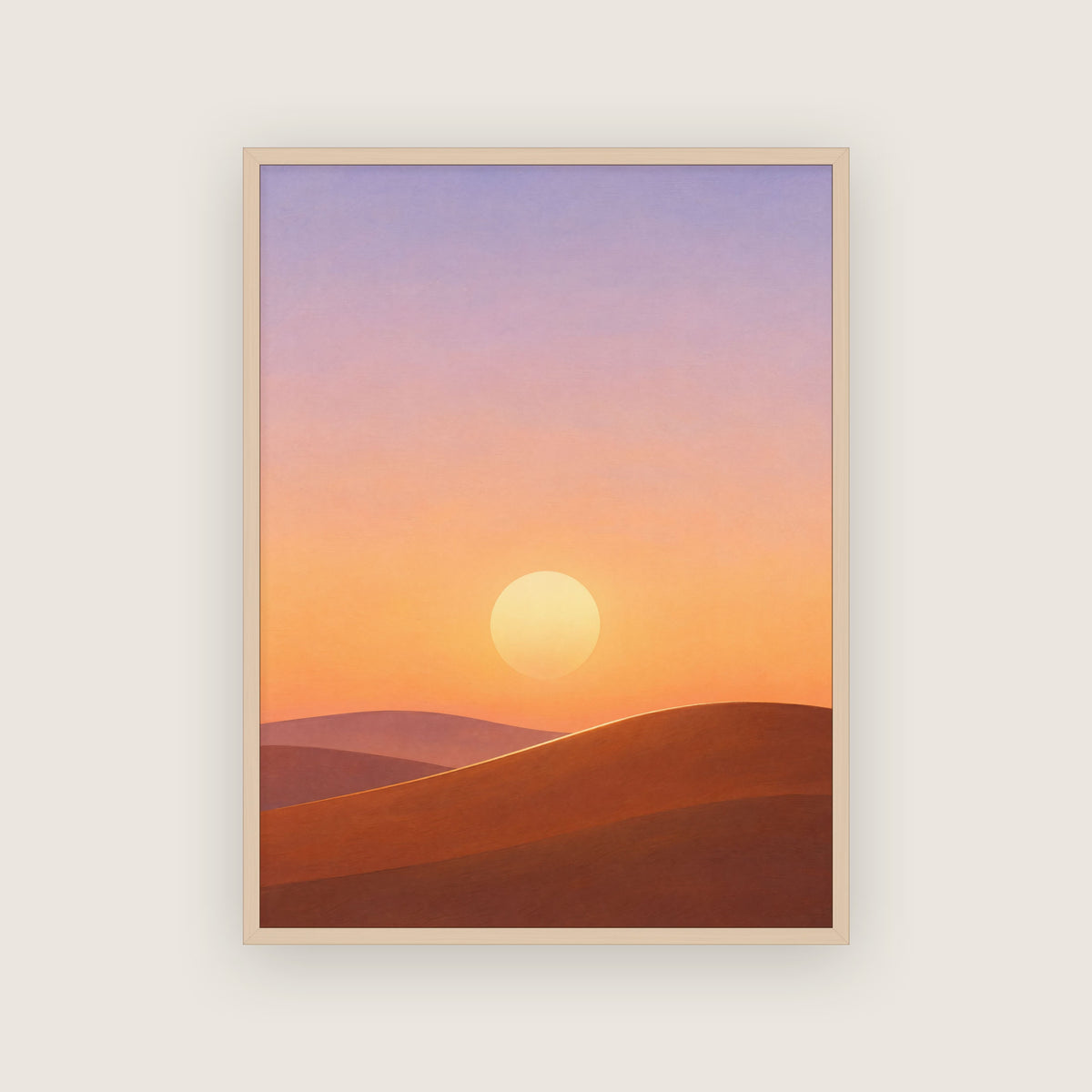 Dernier feu – Affiche coucher de soleil désert