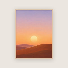 Dernier feu – Affiche coucher de soleil désert