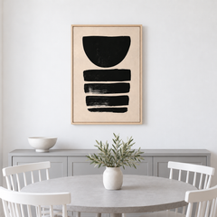 Obsidienne – Tableau abstrait noir et beige