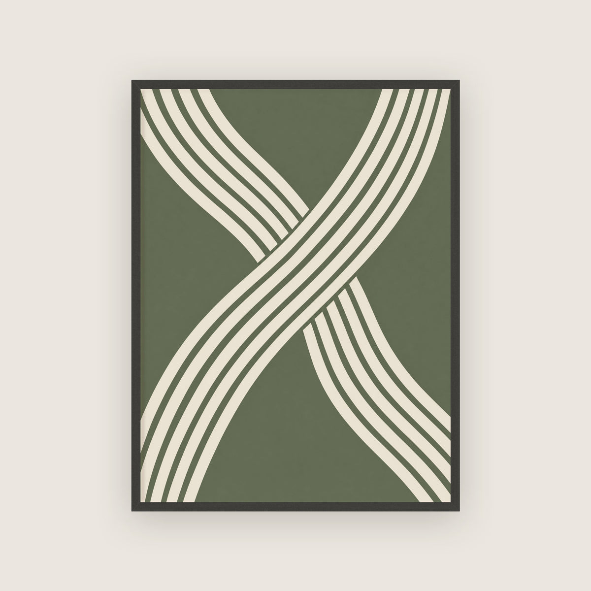 Écheveau – Affiche graphique vert olive
