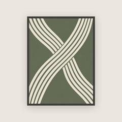 Écheveau – Affiche graphique vert olive