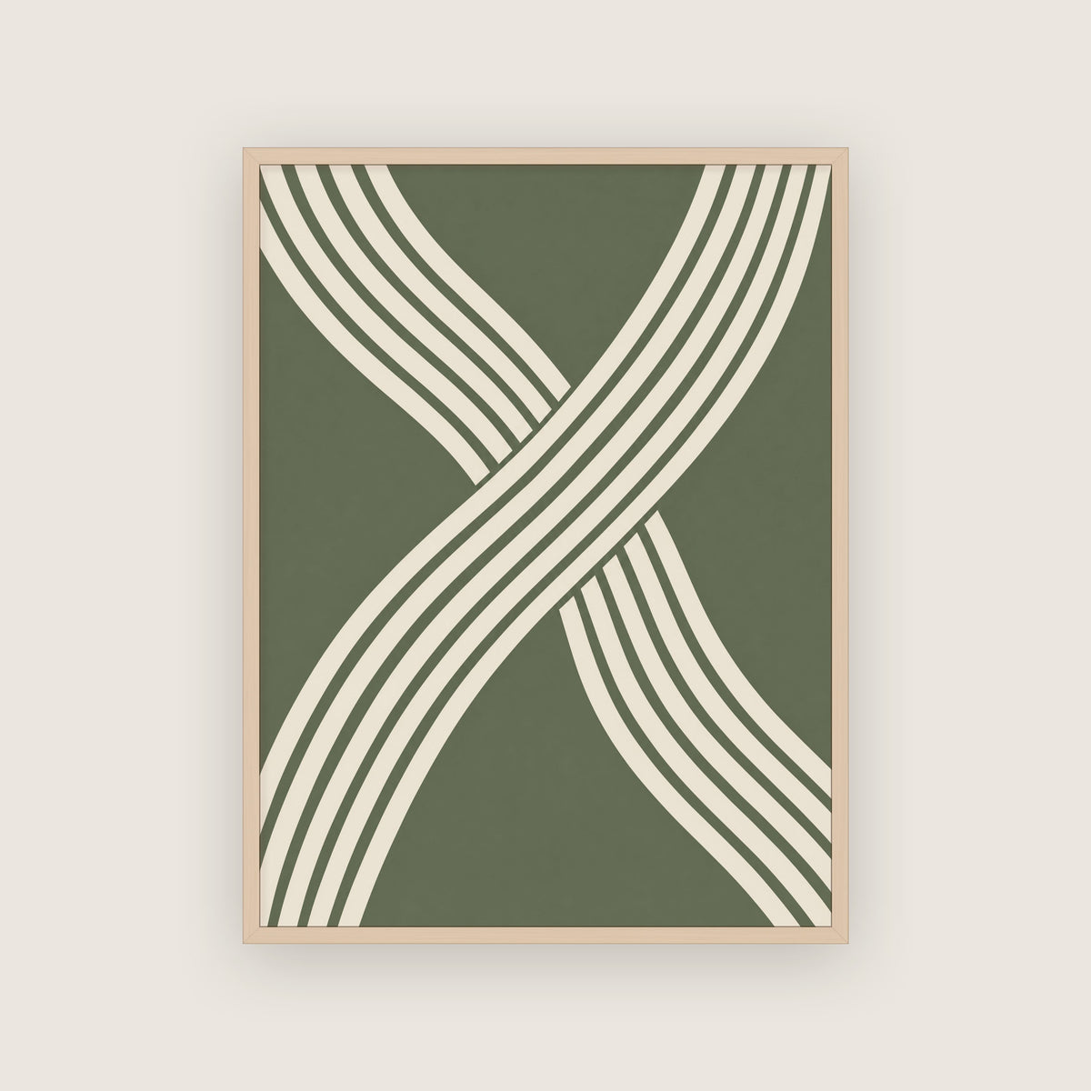Écheveau – Affiche graphique vert olive