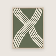 Écheveau – Affiche graphique vert olive