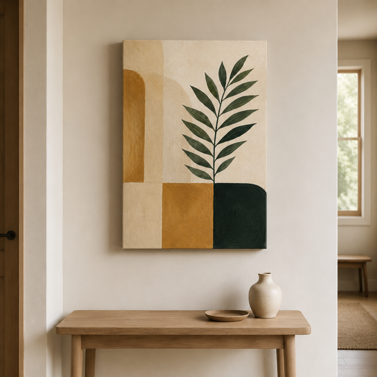 Équilibre végétal – Tableau abstrait végétal et géométrique