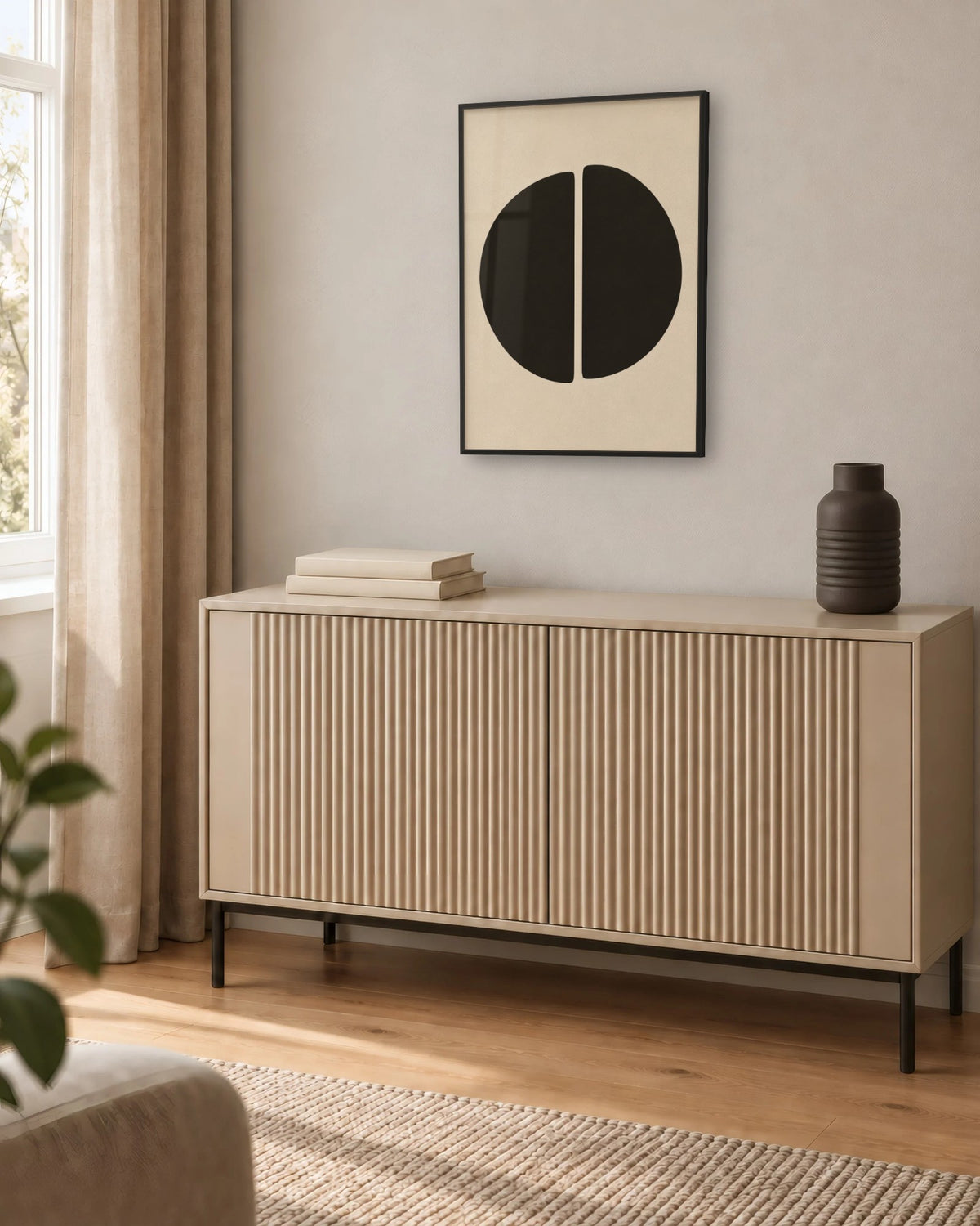 Entre-deux – Affiche minimaliste noir et crème