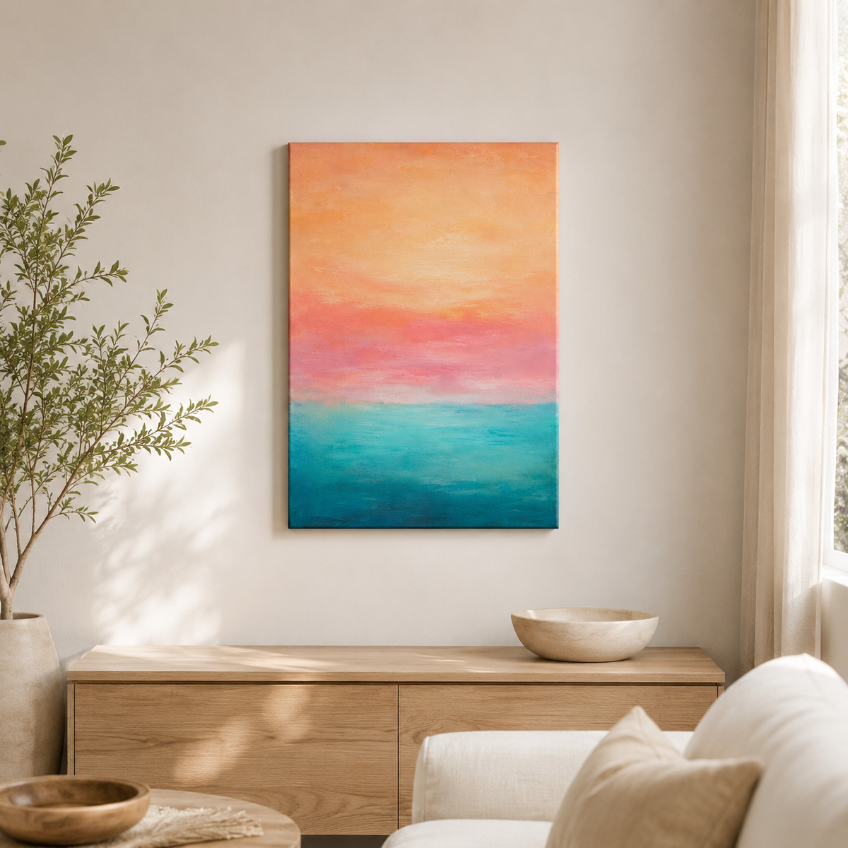 Le moment rivage – Tableau abstrait paysage marin