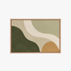 Méandre – Tableau abstrait vert olive et beige
