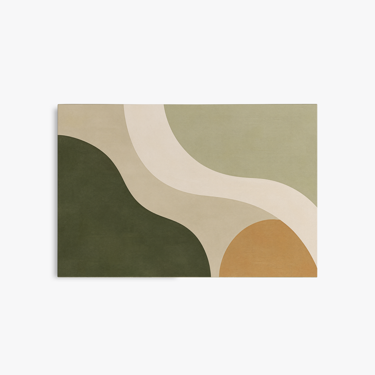Méandre – Tableau abstrait vert olive et beige